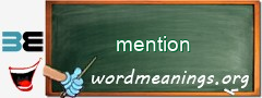 WordMeaning blackboard for mention